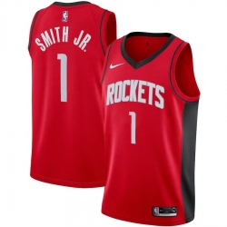 Men Houston Rockets 1 Jabari Smith Jr Red Stitched Basketball Jersey