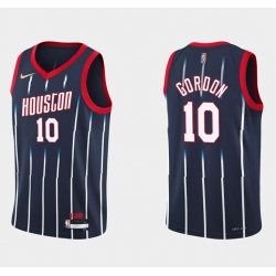 Men Houston Rockets 10 Eric Gordon 2021 22 City Edition 75th Anniversary Navy Stitched Basketball Jersey