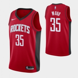 Men Houston Rockets 35 Christian Wood Red Stitched Basketball Jersey