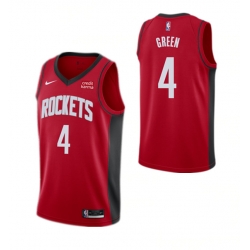 Men Houston Rockets 4 Jalen Green Red Stitched Basketball Jersey