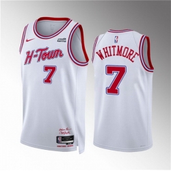 Men Houston Rockets 7 Cam Whitmore White 2023 24 City Edition Stitched Jersey