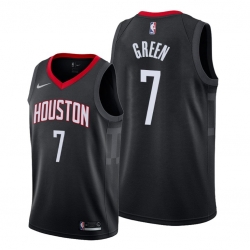 Men Houston Rockets 7 Jalen Green Black Jersey 2021 NBA
