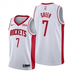Men Houston Rockets 7 Jalen Green White Jersey 2021 NBA