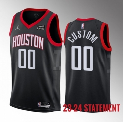 Men Houston Rockets Active Player Custom Black 2023 Statement Edition Stitched Basketball Jersey