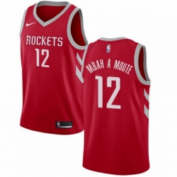 Mens Nike Houston Rockets 12 Luc Mbah a Moute Swingman Red Road NBA Jersey Icon Edition 