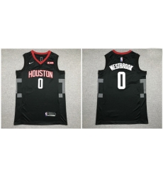 Rockets 0 Russell Westbrook Black Nike Swingman Jersey 2