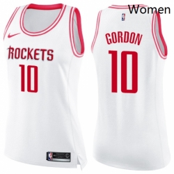 Womens Nike Houston Rockets 10 Eric Gordon Swingman WhitePink Fashion NBA Jersey