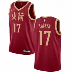 Womens Nike Houston Rockets 17 PJ Tucker Swingman Red NBA Jersey 2018 19 City Edition 