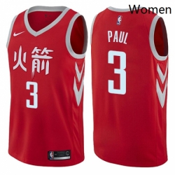 Womens Nike Houston Rockets 3 Chris Paul Swingman Red NBA Jersey City Edition