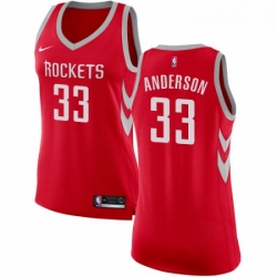 Womens Nike Houston Rockets 33 Ryan Anderson Authentic Red Road NBA Jersey Icon Edition