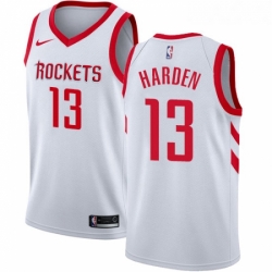 Youth Nike Houston Rockets 13 James Harden Authentic White Home NBA Jersey Association Edition