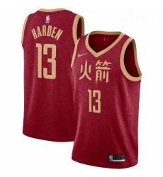 Youth Nike Houston Rockets 13 James Harden Swingman Red NBA Jersey 2018 19 City Edition