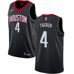 Youth Nike Houston Rockets 4 PJ Tucker Authentic Black Alternate NBA Jersey Statement Edition 