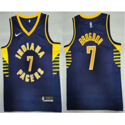 Men Indiana Pacers 7 Malcolm Brogdon New Navy Blue 2021 Nike Swingman Stitched NBA Jersey