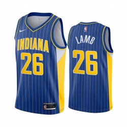 Men Nike Indiana Pacers 26 Jeremy Lamb Blue NBA Swingman 2020 21 City Edition Jersey