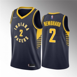 Men's Indiana Pacers #2 Andrew Nembhard Navy Icon Edition 75th Anniversary Stitched Basketball Jersey