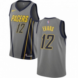 Mens Nike Indiana Pacers 12 Tyreke Evans Swingman Gray NBA Jersey City Edition 