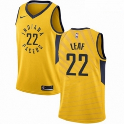 Mens Nike Indiana Pacers 22 T J Leaf Swingman Gold NBA Jersey Statement Edition 