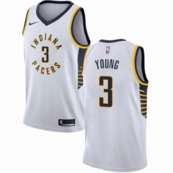 Mens Nike Indiana Pacers 3 Joe Young Swingman White NBA Jersey Association Edition