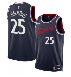 Men Los Angeles Clippers 25 Ben Simmons Navy 2024 25 Icon Edition Stitched Jersey