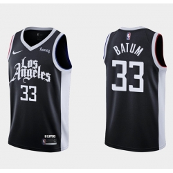 Men Los Angeles Clippers 33 Nicolas Batum 2020 21 Black City Edition Stitched NBA Jersey