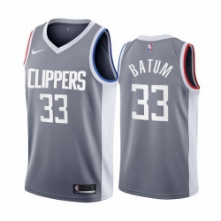 Men Los Angeles Clippers 33 Nicolas Batum Gray NBA Swingman 2020 21 Earned Edition Jersey