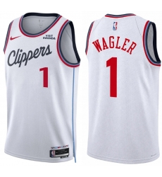 Men Los Angeles Clippers Keaton Wagler #1 Jersey White