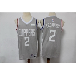 Men Nike Los Angeles Clippers 2 Kawhi Leonard Black NBA New grey playoff bonus jersey