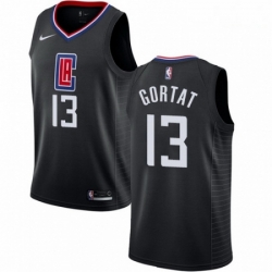 Mens Nike Los Angeles Clippers 13 Marcin Gortat Swingman Black NBA Jersey Statement Edition 