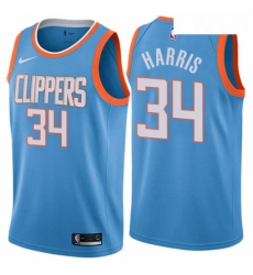 Youth Nike Los Angeles Clippers 34 Tobias Harris Swingman Blue NBA Jersey City Edition 