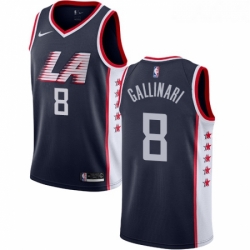 Youth Nike Los Angeles Clippers 8 Danilo Gallinari Swingman Navy Blue NBA Jersey City Edition 