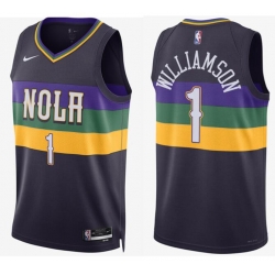 Men New Orleans Pelicans #1 Zion Williamson City Edition NBA Swingman Jersey