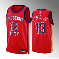 Men New Orleans Pelicans 13 Kira Lewis Jr Red 2022 23 Statement Edition Stitched Basketball Jersey