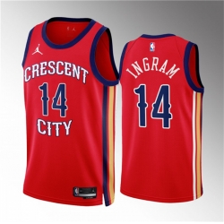 Men New Orleans Pelicans 14 Brandon Ingram Red 2022 23 Statement Edition Stitched Basketball Jersey