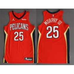 Men New Orleans Pelicans 25 Trey Murphy III 2022 Red Statement Edition Stitched Jersey