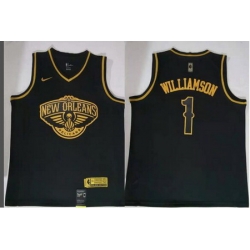 Men Pelicans 1 Zion Williamson Gold Edition Nike Swingman Jersey