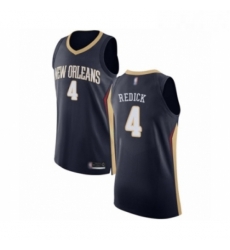 Mens New Orleans Pelicans 4 JJ Redick Authentic Navy Blue Basketball Jersey Icon Edition 