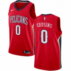 Mens Nike New Orleans Pelicans 0 DeMarcus Cousins Swingman Red Alternate NBA Jersey Statement Edition