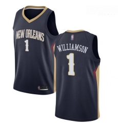 Pelicans #1 Zion Williamson Navy Basketball Swingman Icon Edition Jersey