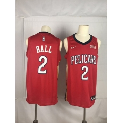 Pelicans 2 Lonzo Ball Red Nike Swingman Jersey