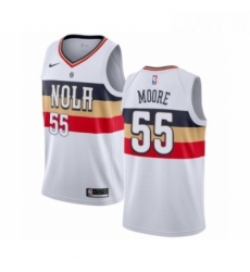 Womens Nike New Orleans Pelicans 55 E Twaun Moore White Swingman Jersey Earned Editio