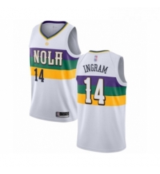 Youth New Orleans Pelicans 14 Brandon Ingram Swingman White Basketball Jersey City Edition 