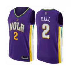 Youth New Orleans Pelicans 2 Lonzo Ball Swingman Purple Basketball Jersey City Edition 