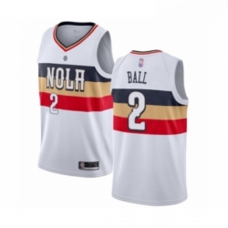 Youth New Orleans Pelicans 2 Lonzo Ball White Swingman Jersey Earned Edition 