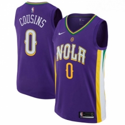 Youth Nike New Orleans Pelicans 0 DeMarcus Cousins Swingman Purple NBA Jersey City Edition