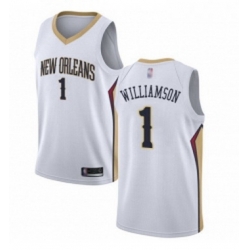 Youth Nike New Orleans Pelicans 1 Zion Williamson White NBA Swingman Association Edition Jersey 