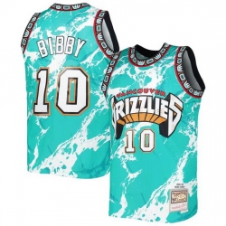 Men Memphis Grizzlies 10 Mike Bibby Turquoise 1998 99 Mitchell  26 Ness Swingman Stitched Jersey