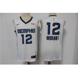 Men Memphis Grizzlies 12 Ja Morant White 2019 Nike Swingman
