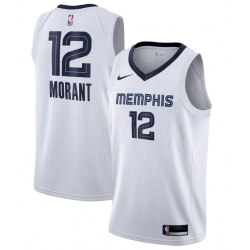 Men Memphis Grizzlies 12 Ja Morant White Stitched Jersey