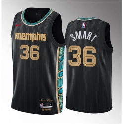 Men Memphis Grizzlies 36 Marcus Smart Black 2020 21 City Edition Stitched Basketball Jersey